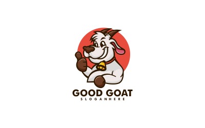 Logo de mascotte simple de bonne chèvre
