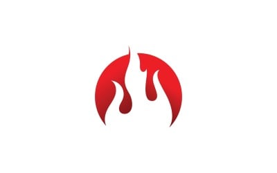 Plantilla de diseño de logotipo vectorial de llama de fuego V5