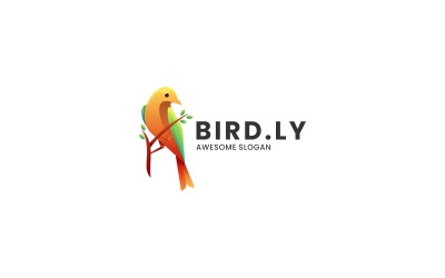Vector fågelgradient färgglad logotypstil