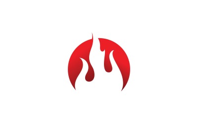 Yangın Alev Vektör Logo Tasarım Şablonu V5