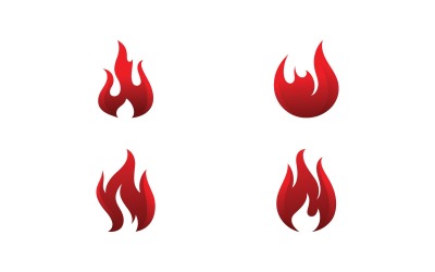 Yangın Alev Vektör Logo Tasarım Şablonu V9