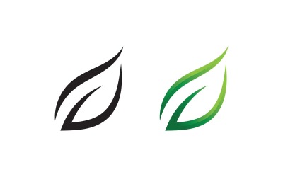 Yeşil Yaprak Doğa Vektör Logo Tasarım Şablonu V2
