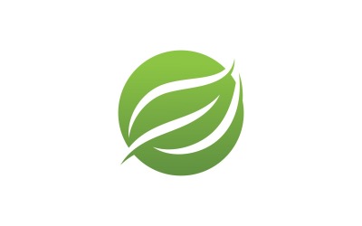 Green Leaf Nature Vector Logo Design Template V10