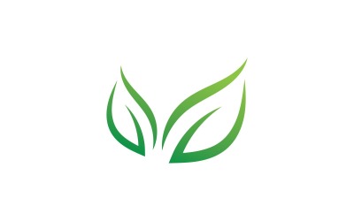 Green Leaf Nature Vector Logo Design Template V11