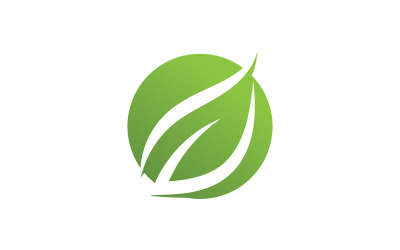 Green Leaf Nature Vector Logo Design Template V12