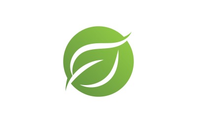 Green Leaf Nature Vector Logo Design Template V13
