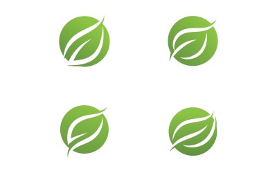 Groen blad natuur Vector Logo ontwerpsjabloon V15