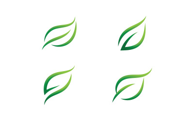 Plantilla de diseño de logotipo vectorial de naturaleza de hoja verde V7