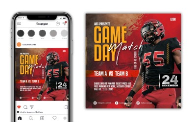 American Football Social Media Creative Design Template