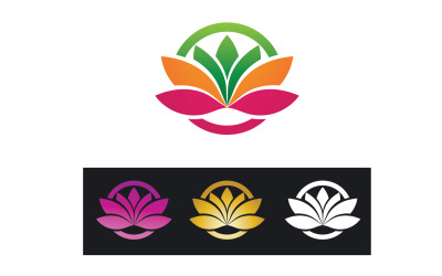 Logotipo de flor de loto vectorial y símbolo V10
