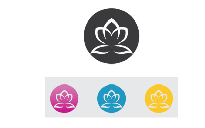 Logotipo de flor de loto vectorial y símbolo V22
