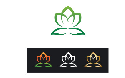 Logotipo y símbolo de flor de loto vectorial V13