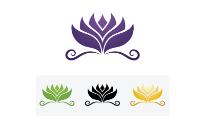 Logotipo y símbolo de flor de loto vectorial V16