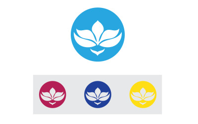 Logotipo y símbolo de flor de loto vectorial V27