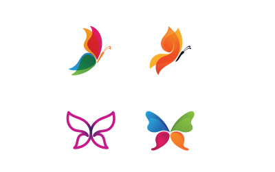 Schönheits-Schmetterlings-Vektor-Logo-Design V17