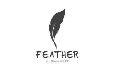 Feather Pen Schrijf Teken Logo Vector V3