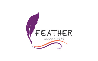 Feather Pen Write Sign Logo Vector V16