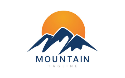 Logo del paesaggio di montagna e vettore di simboli V5