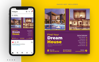 Modello di post banner per social media per agenzia immobiliare