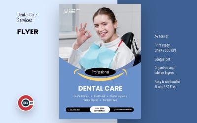 A4-foldersjabloon voor tandheelkundige zorg