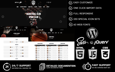 Anatolia - motyw WordPress Klub koszykówki