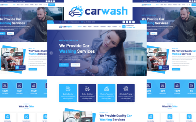 Carwash - Modèle HTML5 de services de lavage de voiture