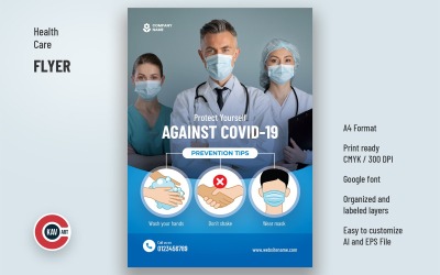 Design de Modelo de Folheto A4 de Cuidados Médicos de Saúde