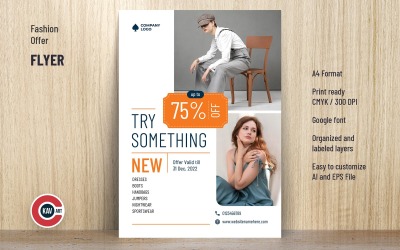 Flyer-sjabloon voor mode-aanbieding en verkoop