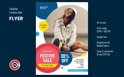 Mode festlichen Verkauf Flyer Vorlage