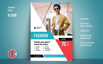 Mode försäljning erbjudande flyer mall
