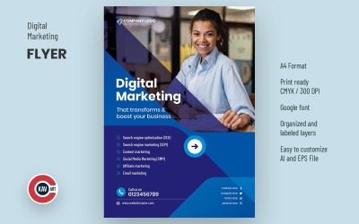Modelo de Folheto de Marketing Digital