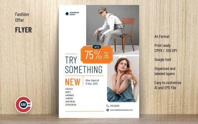 Oferta modowa i szablon ulotki sprzedaży