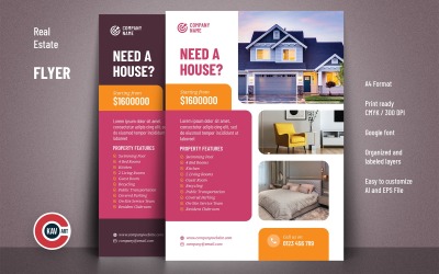 Sjabloon voor professionele vastgoedflyer