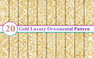 Fundo de padrão ornamental de luxo dourado