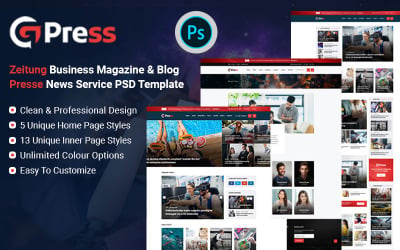 G-Press - PSD шаблон новостного журнала