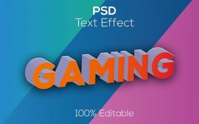 Gry | Gry PSD | Nowoczesne gry edytowalne 3D Efekt tekstowy Psd