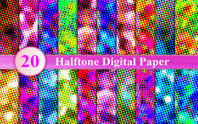 Halbton-Digital-Papier-Set, Halbton-Hintergrund