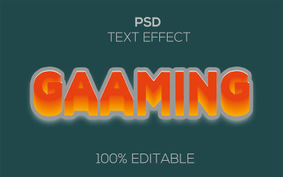 Hraní | Moderní 3D herní upravitelný textový efekt PSD