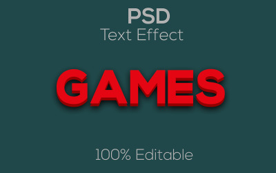 Hry | Moderní 3D hry Psd Textový efekt šablona
