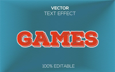 Jogos | Efeito de texto de vetor de jogos premium
