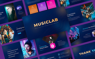 Musiclab - Modèle de présentation PowerPoint pour le festival de musique