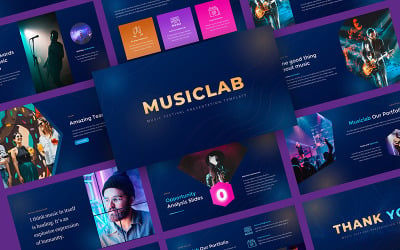 Musiclab - Musikfestival PowerPoint-Präsentationsvorlage
