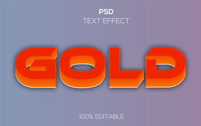 Ouro | Efeito de texto PSD ouro 3d moderno