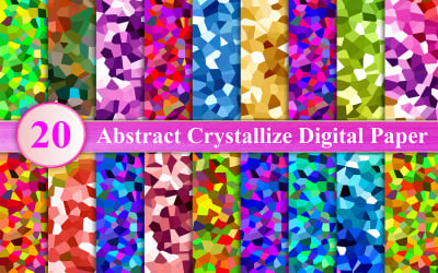 Soyut Kristalize Dijital Kağıt Seti, Arka Planı Kristalize Edin