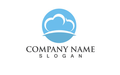 Cloud-Server-Logo und Symbol-Design-Vektor V12