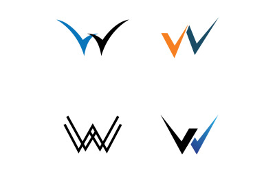 Design vetorial de logotipo inicial com letra W V38
