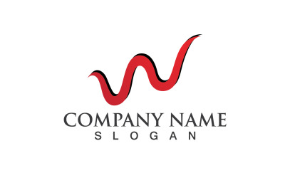 Lettera W iniziale Logo Vector Design V11
