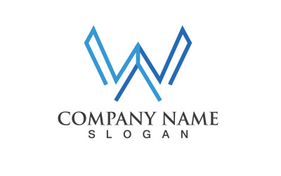Lettera W iniziale Logo Vector Design V12