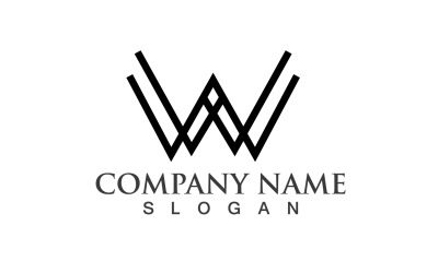 Lettera W iniziale Logo Vector Design V14