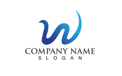 Lettera W iniziale Logo Vector Design V16